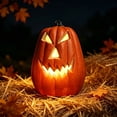 thumbnail image 4 of Halloween LED Pumpkin Decoration, Light Up Jack O Lantern with Realistic Carved Design, Spooky Tabletop Yard Home Party Ornament, 4 of 4