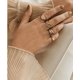 thumbnail image 5 of Anillo de banda circular ajustable de oro de 18 quilates, anillos de nudillo de cadena de eslabones simples, joyería de dedo apilable de moda JM, 5 of 7