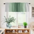 thumbnail image 5 of 3 Piece Kitchen Curtains and Valances Set Sage Green Grey Ombre Cafe Curtains 24 Inch Length Farmhouse Gradient Minimalist Valance & Tier Curtain for Living Room Bedroom Window 54"x18"+27"x24"*2, 5 of 6