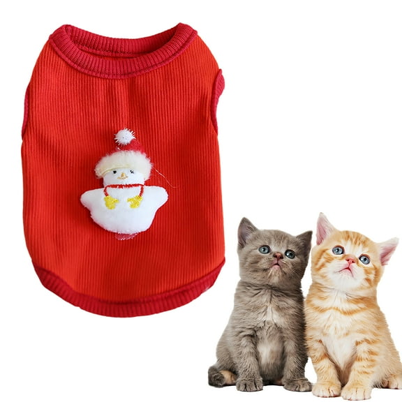 TELOLY Kitten Clothes,Cotton Cat Costumes for Cats Only for Kittens and Puppies,Snowman All-Season Dog Clothes for Small Dogs,Style1,Xxs