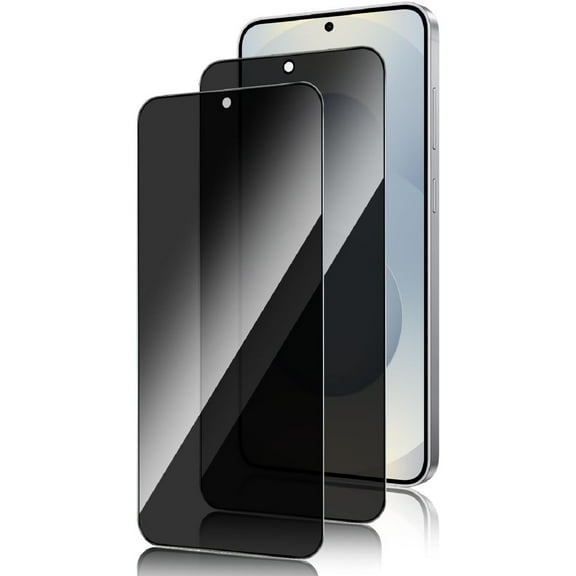 2 Pack Privacy Screen Protector for Samsung Galaxy S25 Anti Spy Tempered Glass, Support Fingerprint Unlock, Anti Scratch, Bubble Free