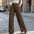 thumbnail image 5 of cocolona Womens Winer Casual Loose Corduroy Pants Elastic Waist Straight Wide Leg Travel Lounge Pants with Pockets, 5 of 5