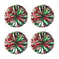 thumbnail image 1 of Youkk 4 Pcs Pompons de Cheerleading Colorés pour Se Démarquer sur le Terrain Confortables Rouge Vif Vert, 1 of 6