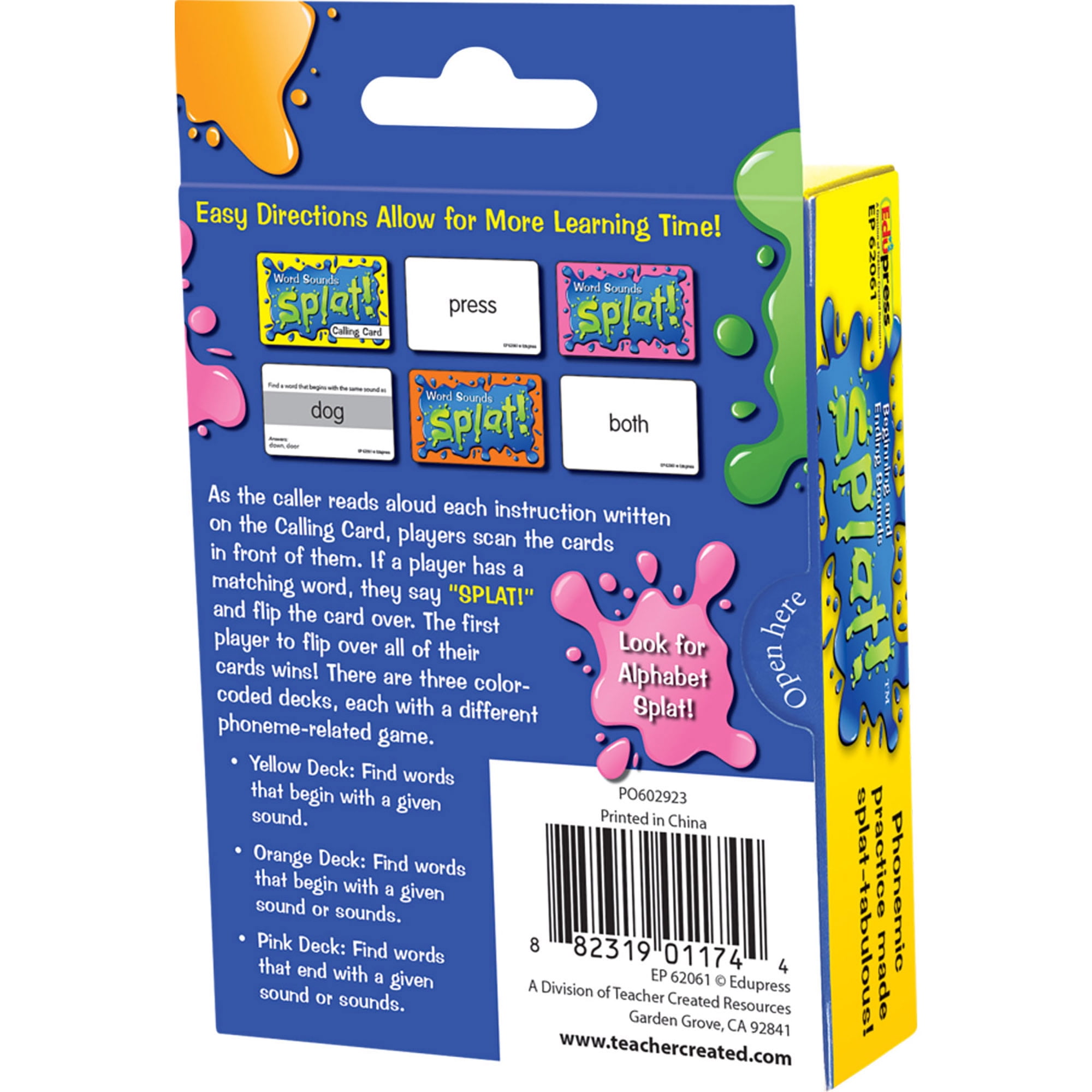 Beginning and Ending Sounds Splat Game, by Teacher Created Resources