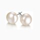 thumbnail image 2 of 1 par de platos S925 Argent Sterling Eau Douce Naturelle Perles Boucles Doreilles Argent Simple Boucles Doreilles, 2 of 5