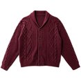 thumbnail image 5 of Lovzfmll Cardigan for Men, Shawl Collar Cable Knit Button Front, Casual Long Sleeve Sweater for Men, L, 5 of 6