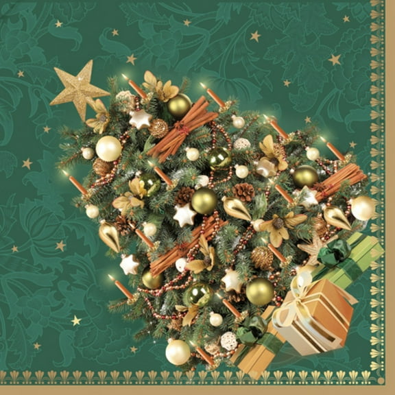 Keep Unique Christmas Tree Decoupage Party Paper Napkins, Disposable Holiday Napkin, Pack/20