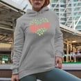 thumbnail image 2 of Lucky with Shamrock Leaves Art, St. Patrick's Day Merch Gift, Heather Grey Hooded Sweatshirt or Hoodie, 2XL, 2 of 5