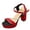 Red, variant on Red Womens Casual Fashionable Style Comfortable French Plus Size One Line High Heels Sandals