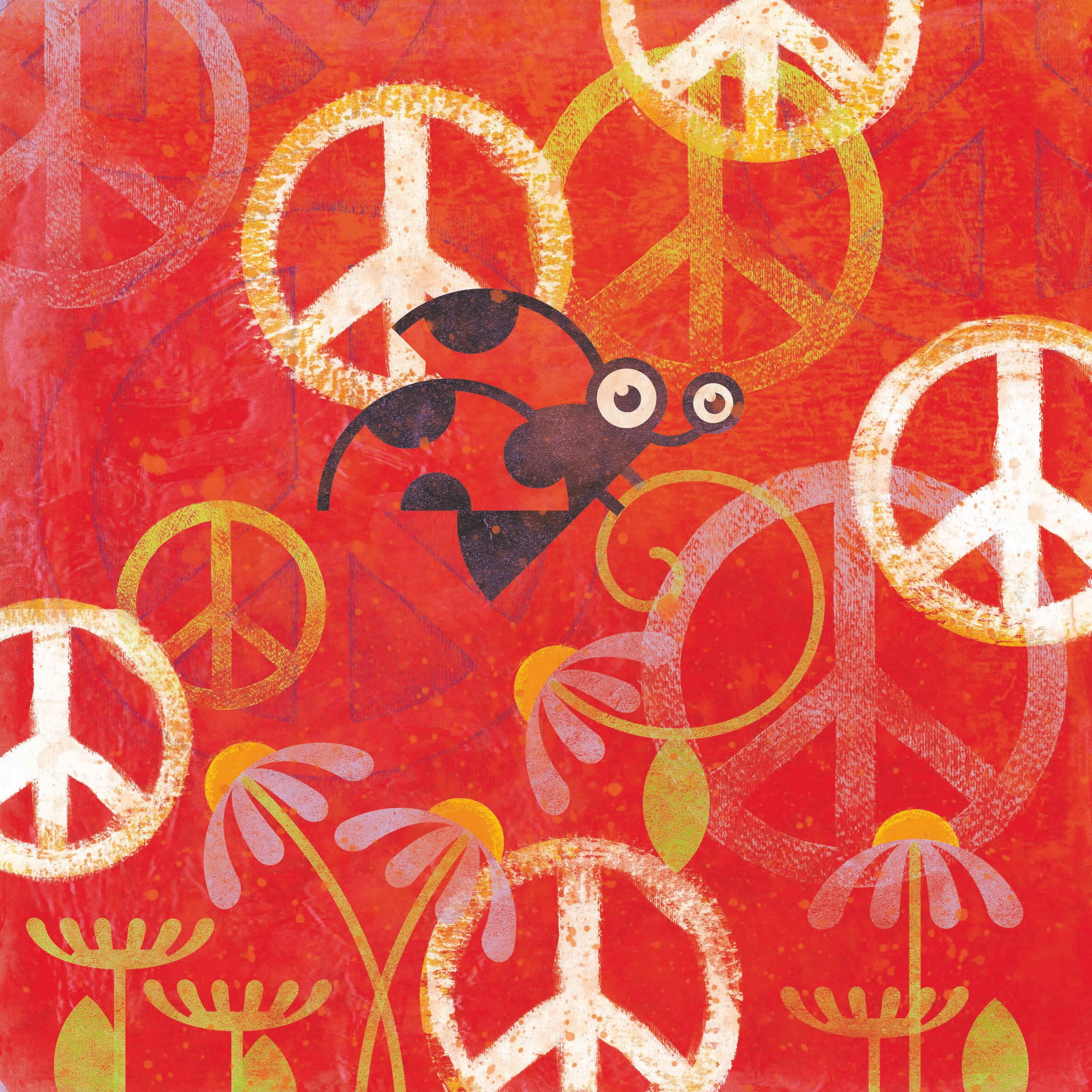 Marmont Hill "Peace Sign Ladybugs II" Painting Print on Canvas