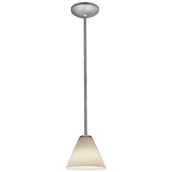 Access Lighting 28004-3R-BS-WHT 7 in. Martini LED Brushed Steel Pendant Ceiling Light in White