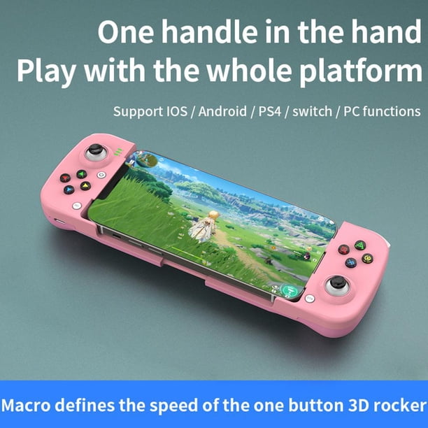 Controlador de juego compatible con Bluetooth Gamepad para teléfono móvil para PUBG (rosa)