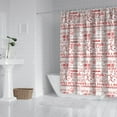 thumbnail image 2 of Red Baseball Terms Pattern Shower Curtain 72"x72" ,Bathroom Decorative Shower Curtains Set with 12 Hooks,Modern Waterproof Washable Shower Curtain, 2 of 6