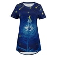 thumbnail image 2 of LilyLLL Womens Short Sleeve Round Neck Longline Tunic T Shirt Printed Blouse Tops, 2 of 3