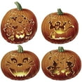 thumbnail image 2 of 14" Set Of 4 Carved Pumpkin Halloween Character Cutouts Party Decorations, 2 of 2