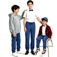 thumbnail image 2 of School Uniform for Teens Boys Baggy Joggers Pants Preppy Workout Athletic Casual Plus Size Lightweight Fall Sweatpants 3-13Y, Dark Blue, 150, 2 of 2