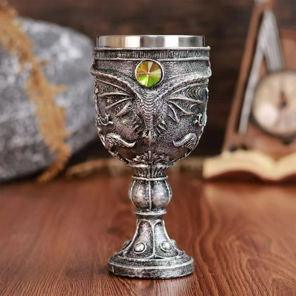 EGNMCR Home Decor, Room Decor Western Dragons Statue Red Wine Glasses Creatives Threedimensional Relief Faucet Goblet Dark Dragons Series Cups wine glasses