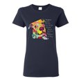 thumbnail image 1 of Colorful Pitbul | People Will Know How Large Your Soul | Dean Russo Art Animal Lover Womens T-Shirt, Navy, Large, 1 of 6