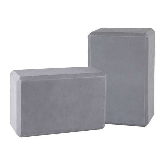 QUANFENG QF Yoga Blocks Set of 2 High-Density EVA Foam Blocks(4"x 6"x 9") for Yoga, Pilates, Meditation - Gray