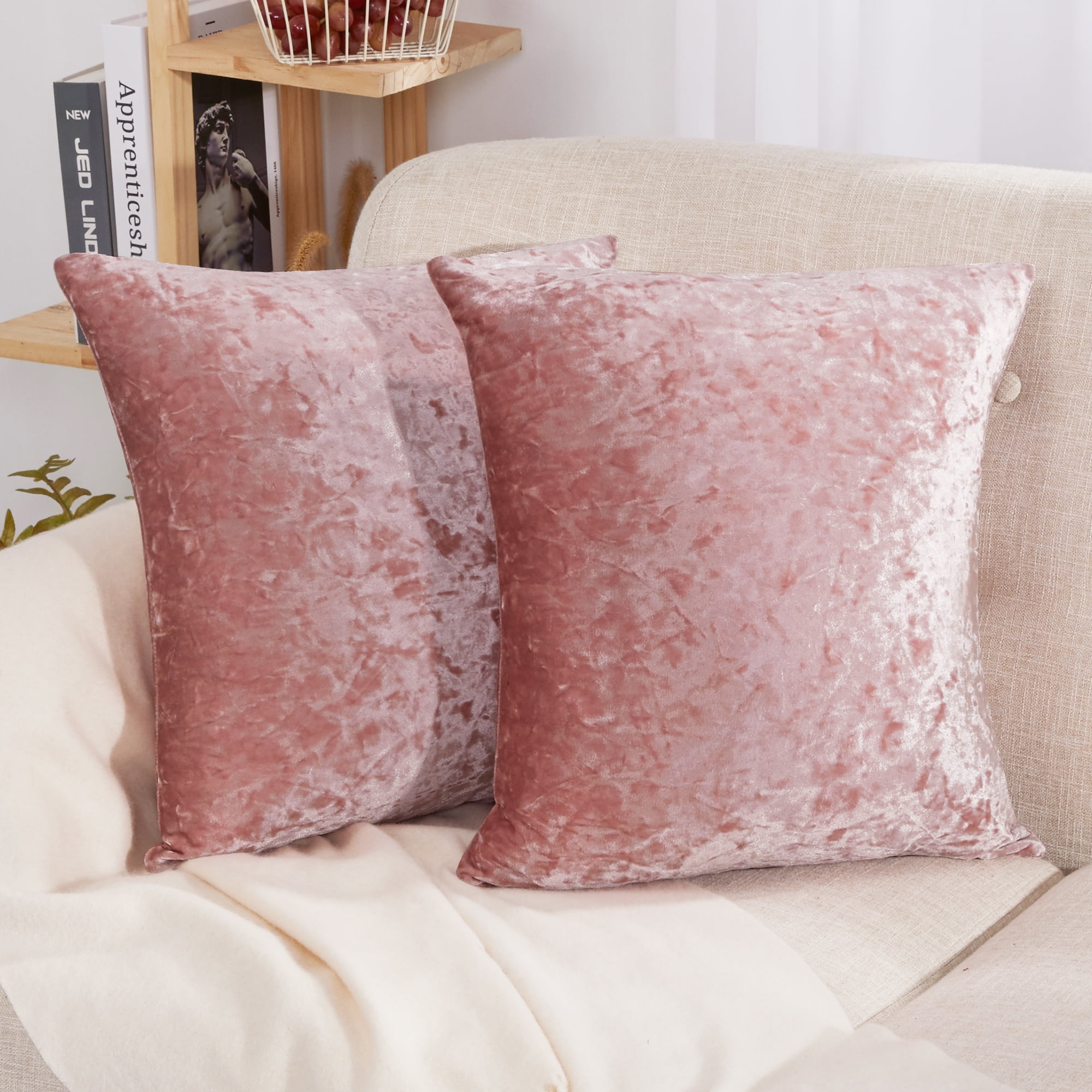 Scatter Cushion CRUSHED VELVET Plush Soft Reversible Square Sofa Seat Pillow UK 