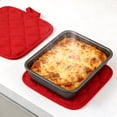 thumbnail image 3 of Lunxisen 2 Pcs Quilted Oven Mitts And Pot Holders Set Heat Resistant Kitchen Gloves For Cooking Baking Grilling Home Essentials, 3 of 8