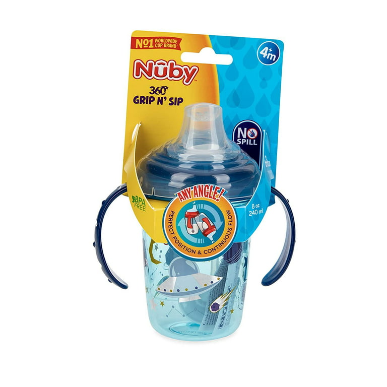 Nuby Water Bottle. Straws - 360ml - Pink w. Print » Kids Fashion