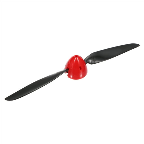 Uxcell 11x6 Inch RC Plane Propeller, RC Folding Propellers Spinner Size D45xH42mm 3mm Motor Shaft Dia 2-Vane with Nylon Plastic Spinner for Airplane Helicopter(Black Red)
