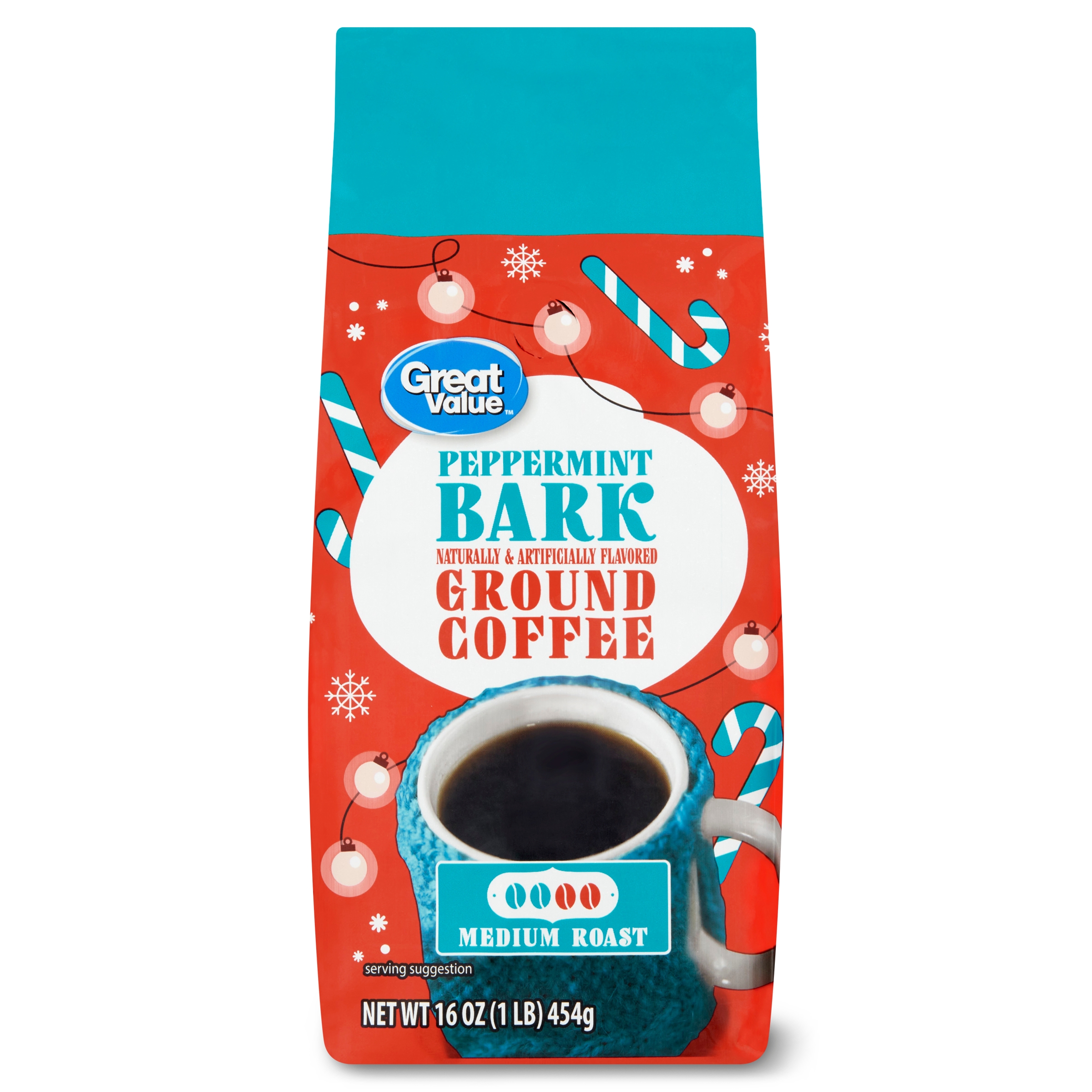 Great Value Peppermint Bark Ground Coffee, 16 oz Walmart Inventory