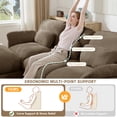 thumbnail image 4 of Aoowow 104.3'' 3 Seater Sectional Cloud Sofa, U-Shaped Chenille Modular Couch with Deep Seat, Soft Loveseat for Living Room, Apartment, Brown, 4 of 10