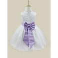 thumbnail image 5 of TiaoBug Flower Girls Wedding Bridesmaid Dress Sleeveless Princess Bowknot Prom Birthday Party Ball Gown Lavender 6, 5 of 6