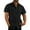 Black, variant on Nnhblu Men Cotton Linen Short Sleeve Turndown collar Casual Shirts For Men Light Blue XXL