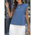 thumbnail image 3 of Chiclily Cap Sleeve Tank Tops for Women Summer Casual Basic T-Shirts, Blue 2XL, 3 of 6