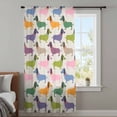 thumbnail image 3 of Colorful Dogs Semi Sheer Curtains Drapes for Living Room, Bedroom, French Doors Window 108 Inches Long, Vintage Cartoon Animals Rod Pocket Chiffon Curtain Drapery Voile Draperies Panel, 3 of 8