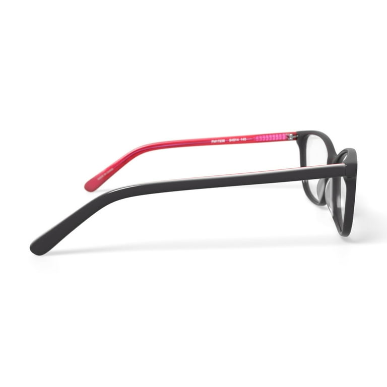 Walmart Women’s Rectangular Eyeglassess, FM17238, Black/Red, 54-14-140