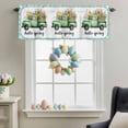 thumbnail image 4 of Valance for Windows,Farmhouse Truck with Flower Valances Curtain Rod Pocket Valance for Kitchen Bedroom Living Room Bathroom,Spring Floral Green Check Short Curtains Window Treatment 54x18in, 4 of 9