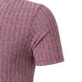 thumbnail image 6 of Dagugfen T Shirts for Men Ribbed Knit Comfy Short Sleeve Notch Neck Stretchy Loose Breathable Tops Solid Color, 6 of 7