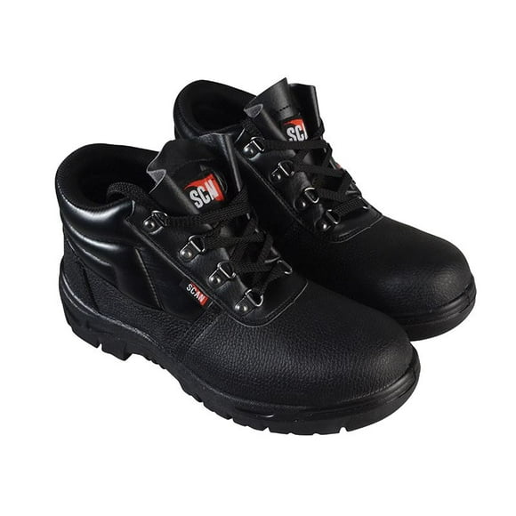 Scan - 4 D-Ring Chukka Safety Boots Black UK 9 EUR 43