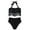 Black, variant on Fringed Halter Swimsuits Women Fashion Summer Beach Swimwear 2 Piece Tassels High Waisted Bathing Suit (XL, Black)