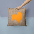 thumbnail image 2 of Carolines Treasures BB1080-BL-OR-PW1414 Sheltie Burlap and Orange Canvas Fabric Decorative Pillow BB1080 14Hx14W, 2 of 4