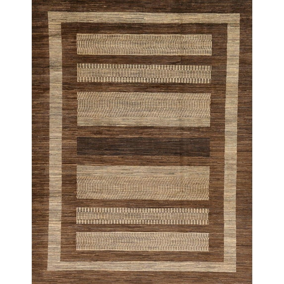 Ahgly Company Indoor Rectangle Abstract Red Brown Abstract Area Rugs, 7' x 9'