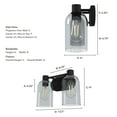 thumbnail image 6 of Hunter - Lochemeade 2-light Natural Black Iron, Small Vanity Light, Dimmable, Modern Style, for Bedrooms, Dining, Living Rooms - 19779, 6 of 7