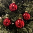 thumbnail image 5 of Glass Christmas Tree Ornaments - 80mm / 3.25" [4 Pieces] Designer Balls from Christmas By Krebs Seamless Hanging Holiday Decor (Christmas Red), 5 of 8