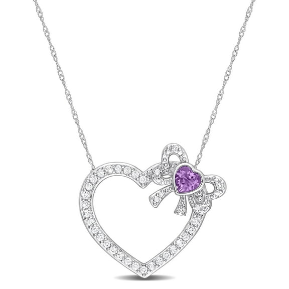 Everly Women's Amethyst 14k White Gold Pendant