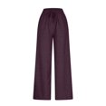 thumbnail image 4 of QTSHPN Womens Pants High Waist Wide Leg Stretch Fashion Jeans with Pockets Elastic Waistband Loose Fit Straight Long Denim Trousers Pants for Women M, 4 of 5