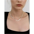 thumbnail image 5 of 925 Sterling Silver Flat Herringbone Chain Necklace Men's and Women's Flat Snake Chain Necklace Silk Flat high Polish Chain Necklace Hypoallergenic Exquisite Collar (20in), 5 of 5