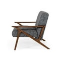 thumbnail image 3 of Cid 24 Inch Modern Accent Chair, Solid Wood, Fabric, Heather Gray, 3 of 5