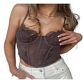 thumbnail image 2 of Women Sling Tank Tops Lace Patchwork Hollow Out Street Style Vest, 2 of 4