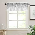 thumbnail image 3 of Curtain Valance for Windows Gray Eucalyptus Rod Pocket Valance Window Treatments 1 Panel Watercolor Leaves Short Curtains for Kitchen Windows Bathroom Bedroom 54 x 18 inch, 3 of 6