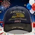 thumbnail image 2 of United States 250th Anniversary Hat,250th Anniversary Hat 1776-2026 Eagle Embroidery Patriotic Baseball Cap,250 Anniversary USA Hat for Men Women, 2 of 3