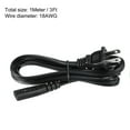 thumbnail image 2 of 2Prong AC Power Cord 3ft 18 AWG  2Slot to C8 Female Cable Replacement 3Pack, 2 of 5